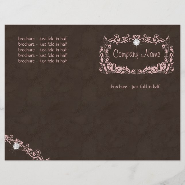 Flyer Diamond Jewelry Rosa Brown Suede Blommigt (Framsida)