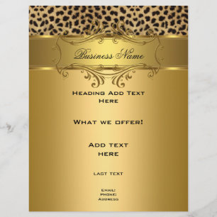 Flyer Elegant Klassisk Guld Svart Leopard djur