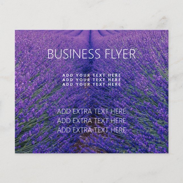 FLYER FÖR AFFÄRSVERKSAMHET: LAVENDER FÄLT (Framsidan)