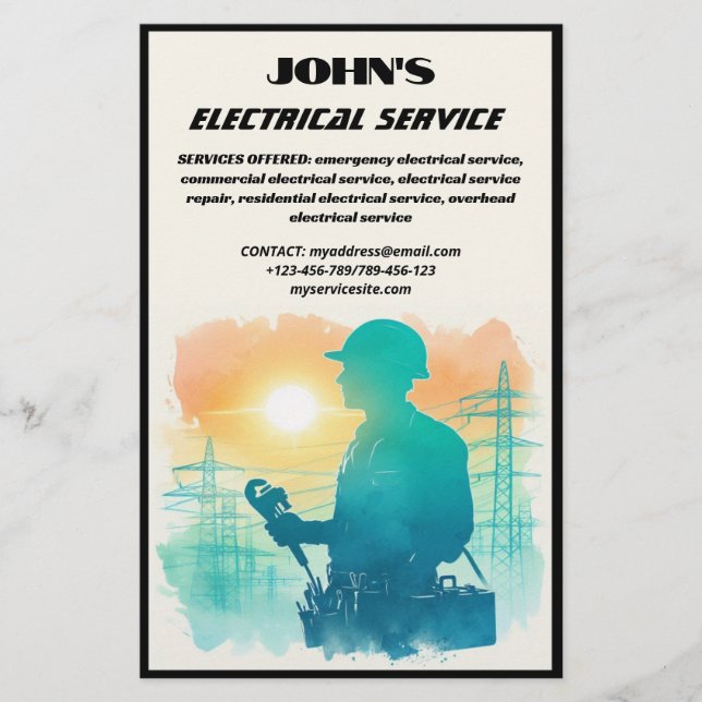 Flyer för elektrisk tjänst (Framsidan)