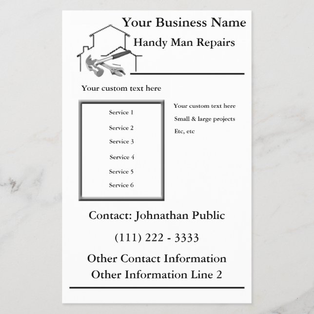 Flyer för hemreparationshanddator (Framsidan)