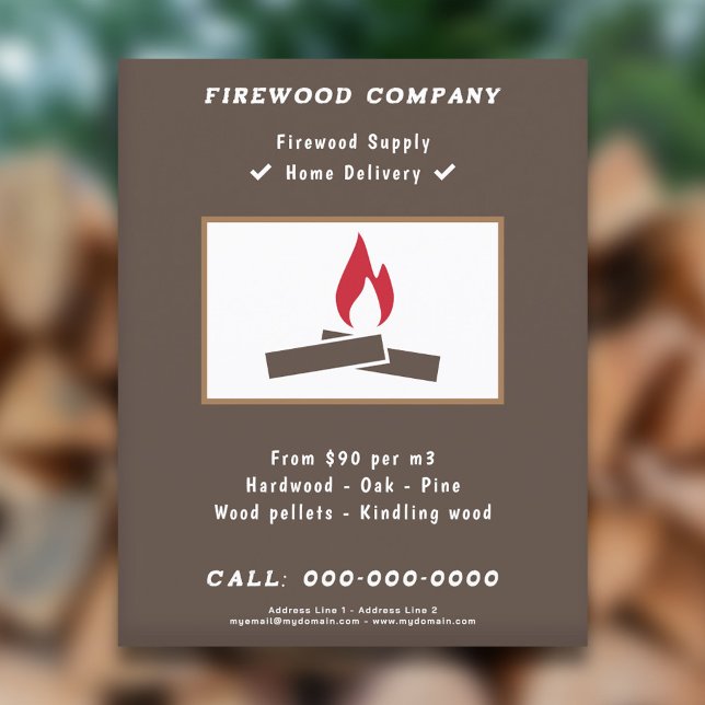 Flyer för leverans av eldved (Firewood Supply Flyer)