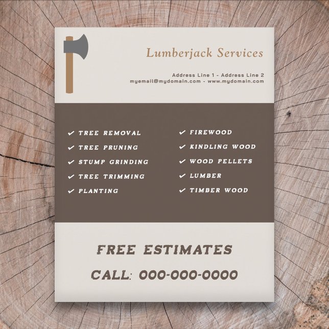 Flyer för Lumberjack-tjänster (Lumberjack Services Flyer)
