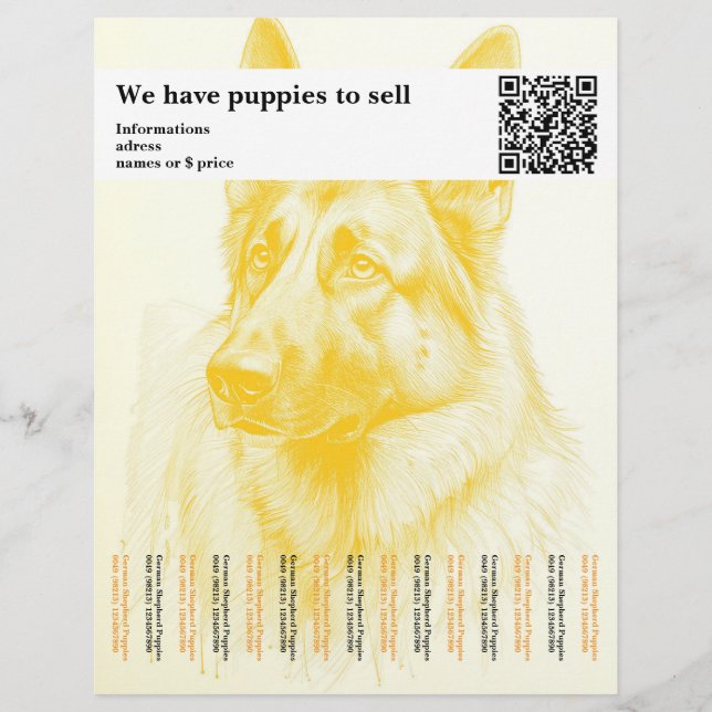 Flyer för minsta personlig för Shepherd-Hund (Framsidan)