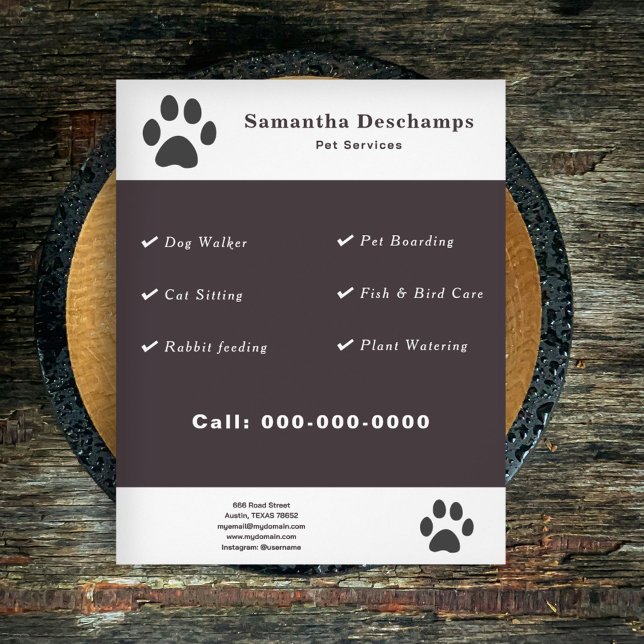 Flyer för nöjesfält (Pet Services Flyer)