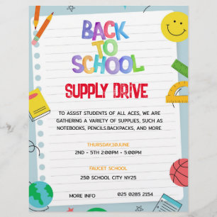 Flyer för papper Back to school-leverantör-drivrut