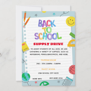 Flyer för papper Back to school-leverantör-drivrut Inbjudningar