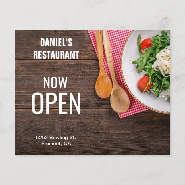 Flyer för restaurangens stora öppning (Framsida)