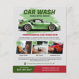 Flyer för Tvättat biltjänster