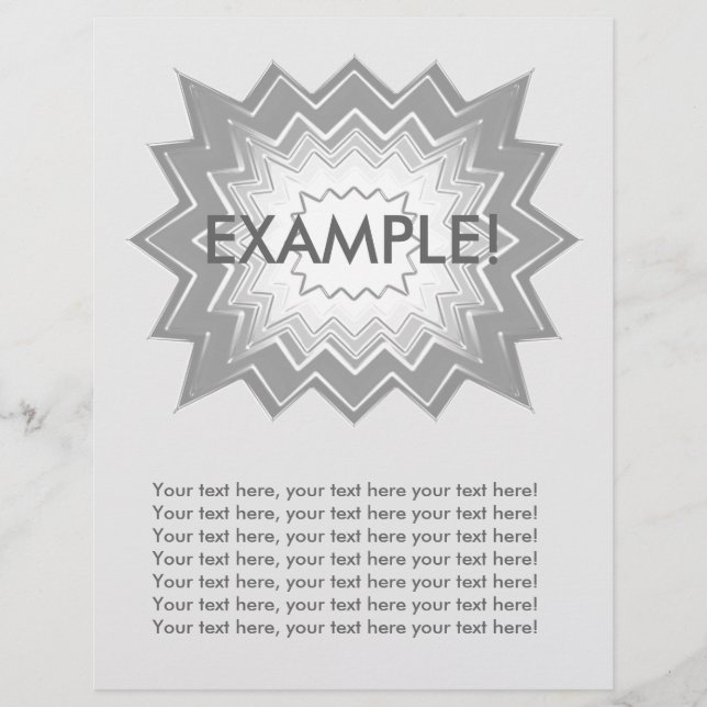 Flyer-mall: Attention Getter: Grått Explosion! Reklamblad (Framsidan)