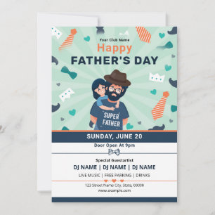 Flyer-mall fars dag Party Inbjudningar