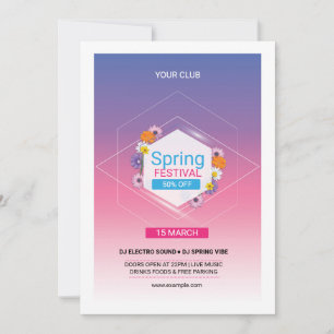 Flyer-mall för inbjudan till vår-part