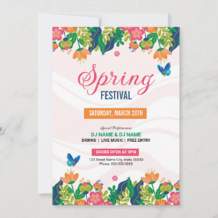 Flyer-mall för inbjudan till vår-part