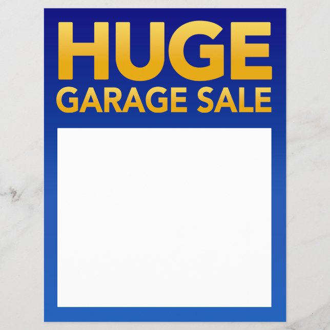 Flyer-mall för "stor Garage Sale" Reklamblad (Framsidan)