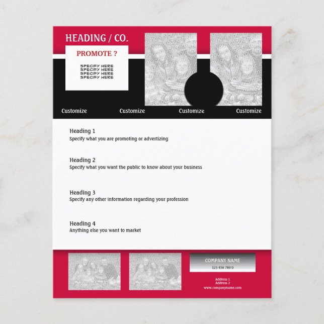 Flyer-mall - skapa en egen 4,5" x 5,6" flygblad (Framsidan)