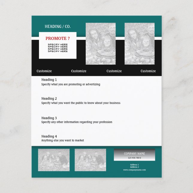 Flyer-mall - skapa en egen 4,5" x 5,6" flygblad (Framsidan)