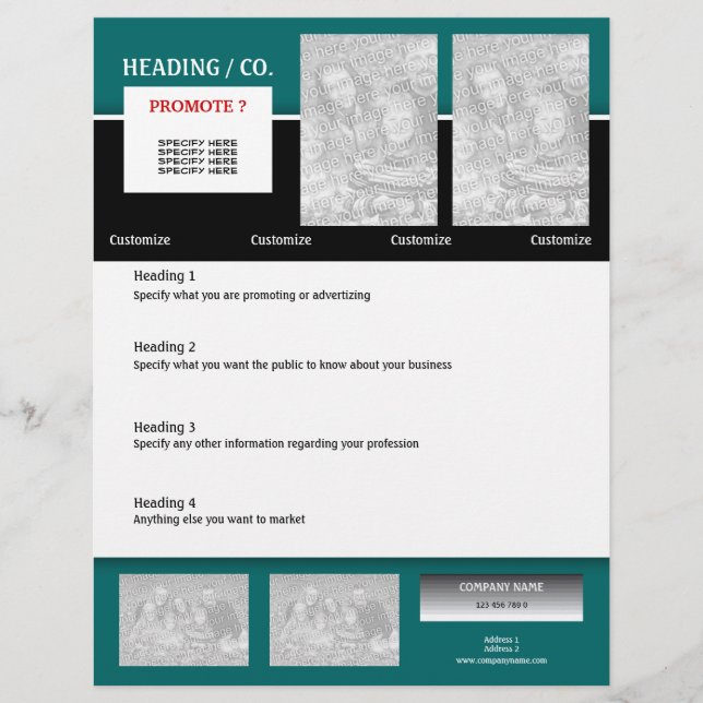 Flyer-mall - skapa en egen 8,5" x11" reklamblad (Framsidan)