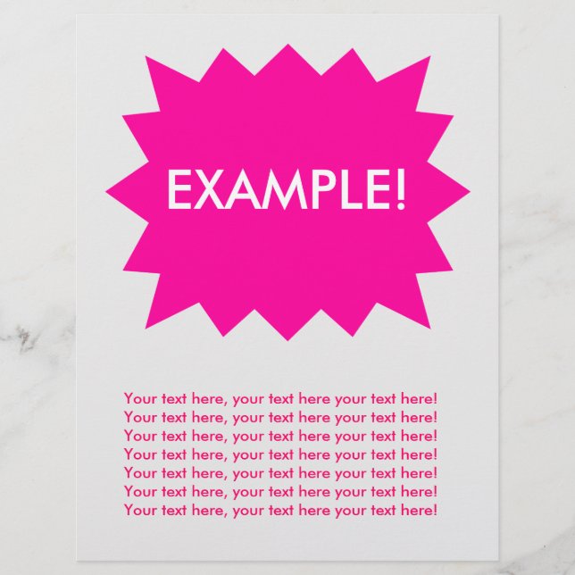 Flyer Mall: Uppmärksamhetsväckare: Rosa Explosion! (Framsidan)