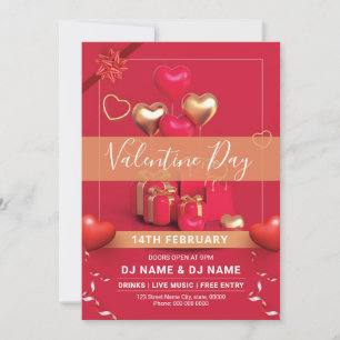 Flyer-mall valentines day Party Inbjudningar
