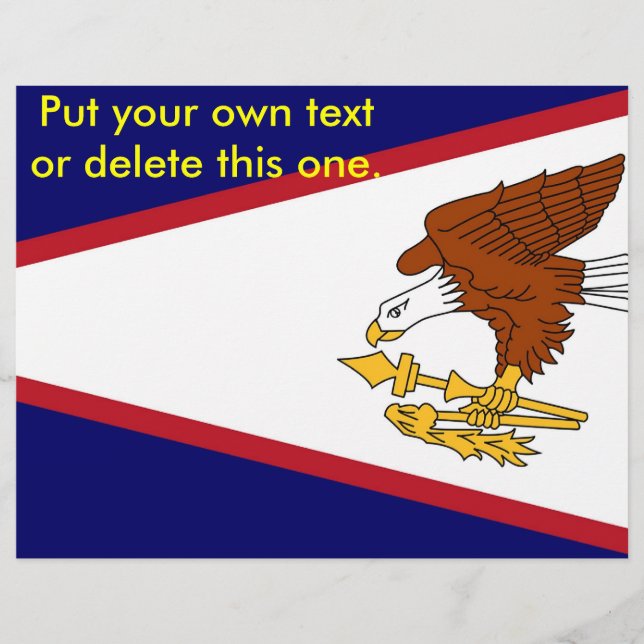 Flyer med amerikanska Samoas Flagga, USA (Framsidan)