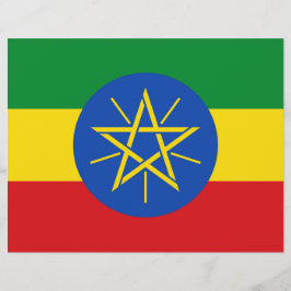 Flyer med Etiopiens Flagga