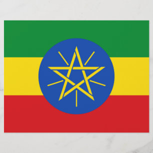 Flyer med Etiopiens Flagga