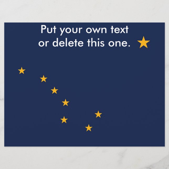 Flyer med Flagga av Alaska, USA (Framsidan)