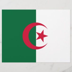 Flyer med Flagga av Algeriet