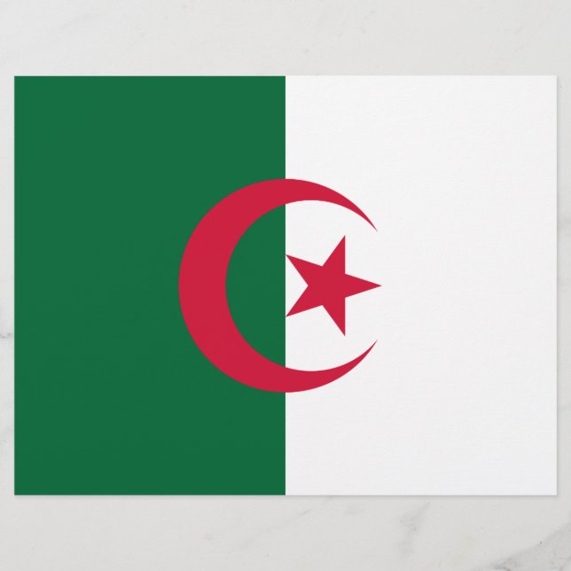 Flyer med Flagga av Algeriet (Framsidan)