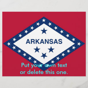 Flyer med Flagga av Arkansas, USA