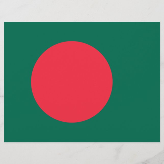 Flyer med Flagga av Bangladesh (Framsidan)