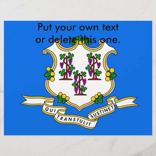 Flyer med Flagga av Connecticut, USA (Framsidan)