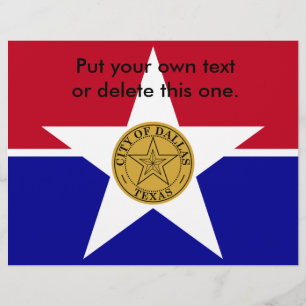 Flyer med Flagga av Dallas, USA