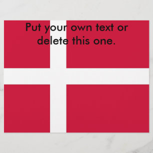 Flyer med Flagga av Danmark