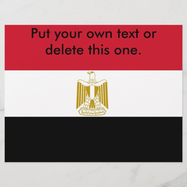 Flyer med Flagga av Egypten (Framsidan)