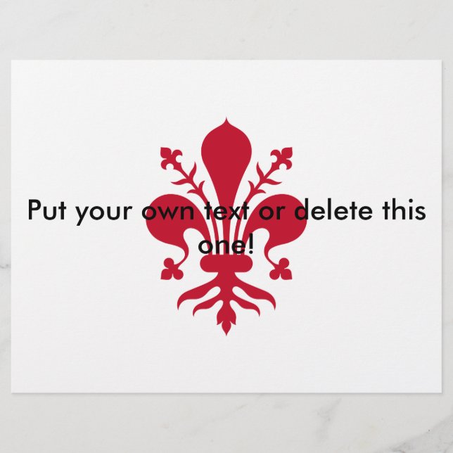 Flyer med Flagga av Florens, Italien (Framsidan)