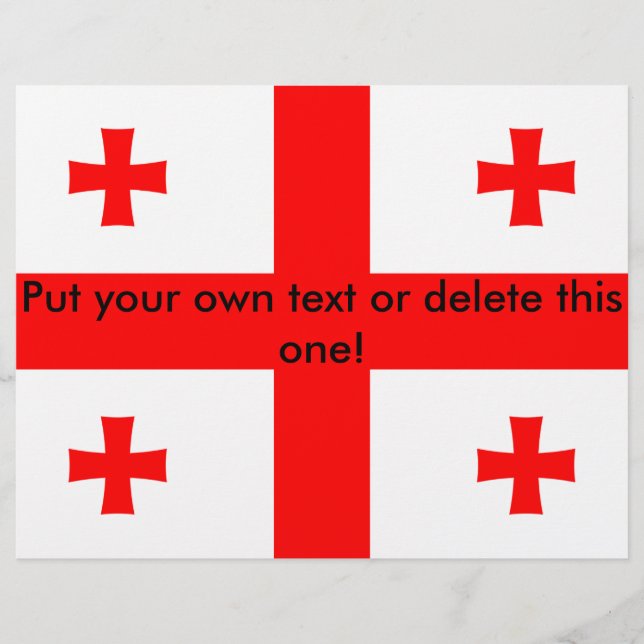 Flyer med Flagga av Georgien (Framsidan)