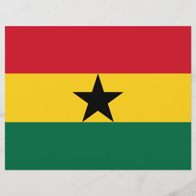 Flyer med Flagga av Ghana (Framsidan)