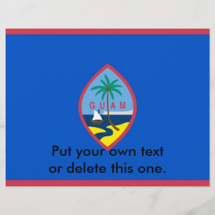 Flyer med Flagga av Guam, USA