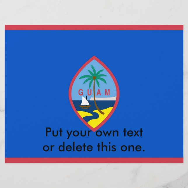 Flyer med Flagga av Guam, USA (Framsidan)