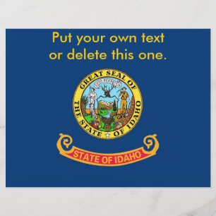 Flyer med Flagga av Idaho, USA