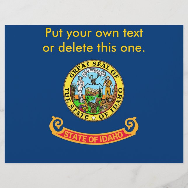 Flyer med Flagga av Idaho, USA (Framsidan)