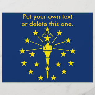 Flyer med Flagga av Indiana, USA