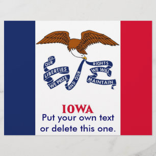 Flyer med Flagga av Iowa, USA