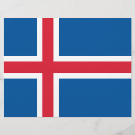 Flyer med Flagga av Island