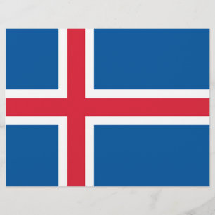 Flyer med Flagga av Island