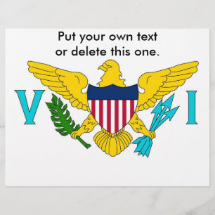 Flyer med Flagga av Jungfruöarna, USA