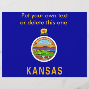 Flyer med Flagga av Kansas, USA