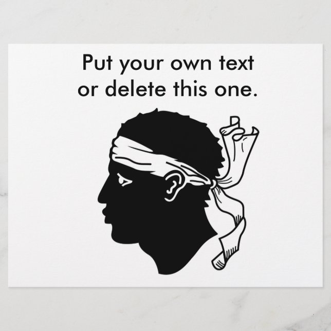 Flyer med Flagga av Korsika, Frankrike (Framsidan)