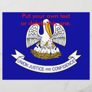 Flyer med Flagga av Louisiana, USA